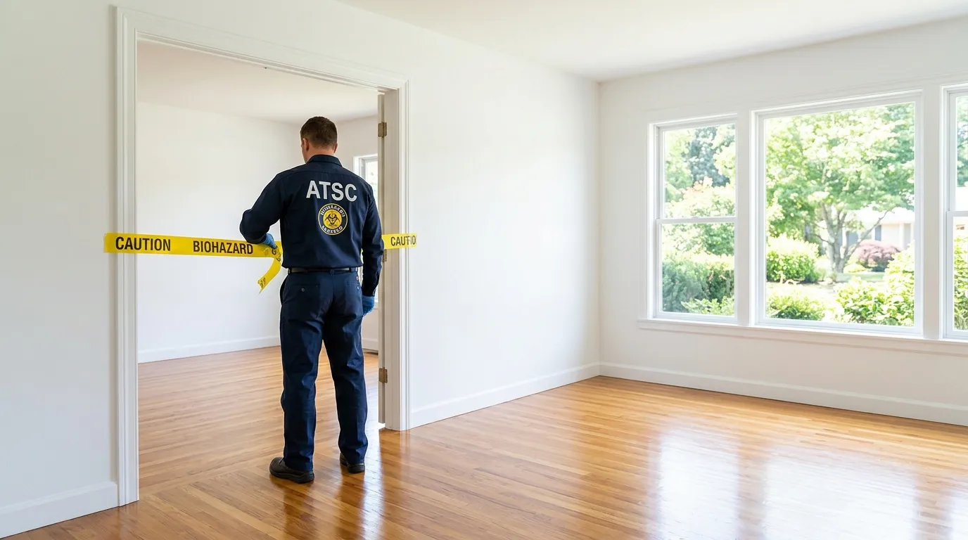 Certified biohazard cleanup crew performing Decomposition Cleanup in Andover